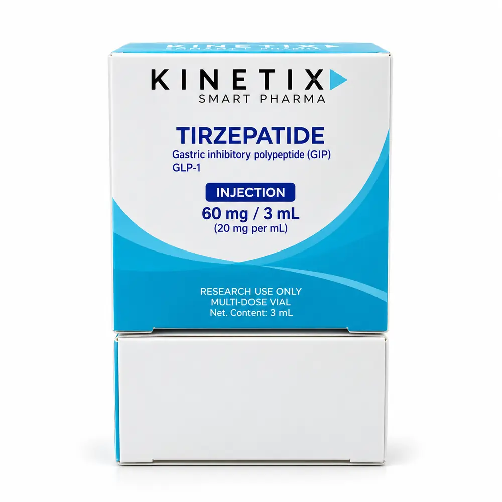 Two Kinetix Smart Pharma Tirzepatide 60 mg / 3 mL boxes